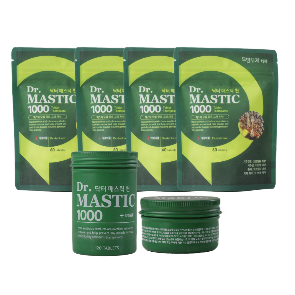 닥터매스틱 1000 2층 고체치약 본품60정+전용용기+휴대용용기, 42g, 4개 29,900원