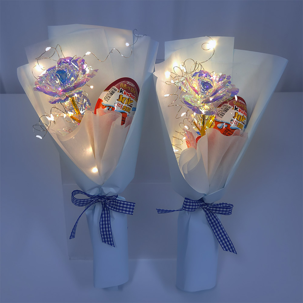 킨더조이 LED 한송이 꽃다발 2개 졸업식꽃다발, 블루 11,900원