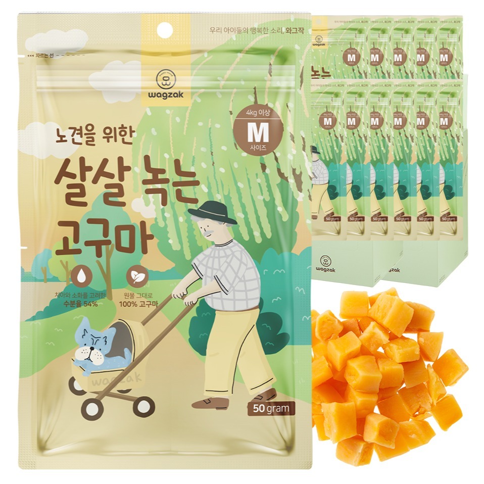 와그작 노견을 위한 살살 녹는 고구마 M, 12개, 50g, 고구마맛 24,000원
