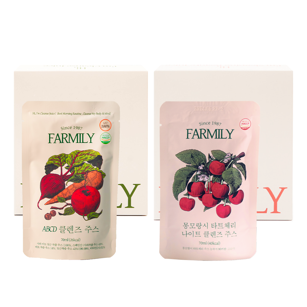 팜밀리1987 바디리셋 클렌즈 ABCD 주스 + 타트체리 주스 세트 610,000원