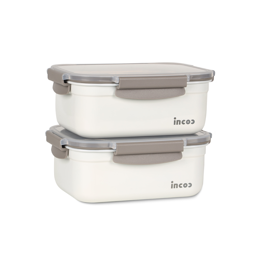 인콕 스텐콕 크림 스텐밀폐용기 직사각 8호, 2L, 2개 31,300원