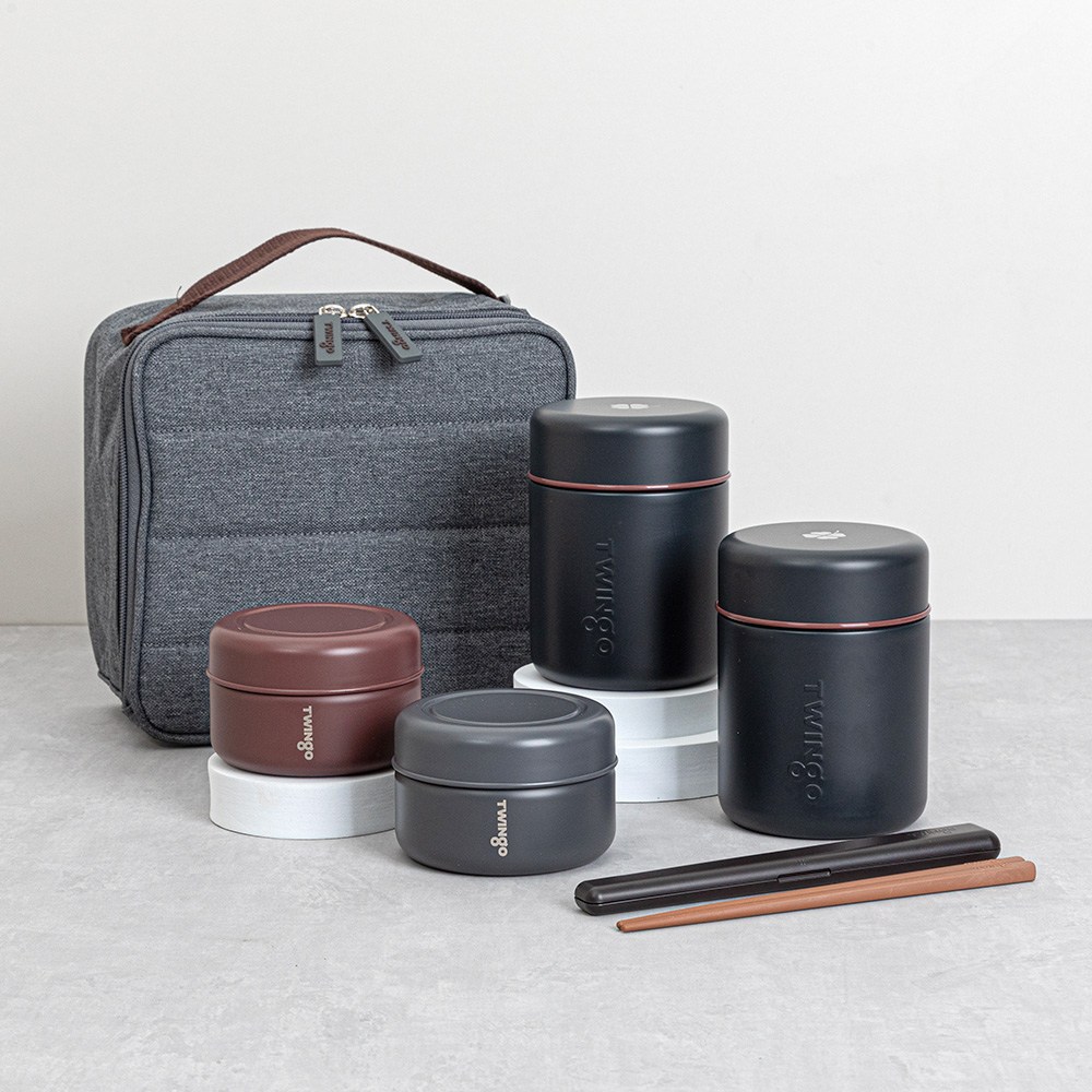 트윙고 클로버 보온도시락 5종 세트 1420ml 소프트블랙 + 전용젓가락세트 증정 TW5-1420SB 49,900원