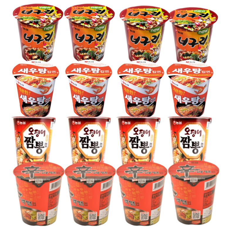 농심 컵라면 소컵 혼합 신라면+새우탕+오징어짬뽕+너구리 각4개씩, 4개 23,910원