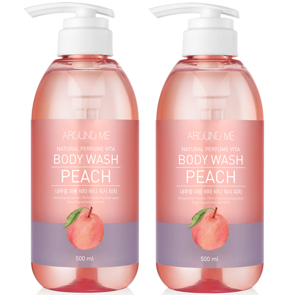 어라운드미 내추럴 퍼퓸 비타 바디워시 피치, 500ml, 2개 12,800원