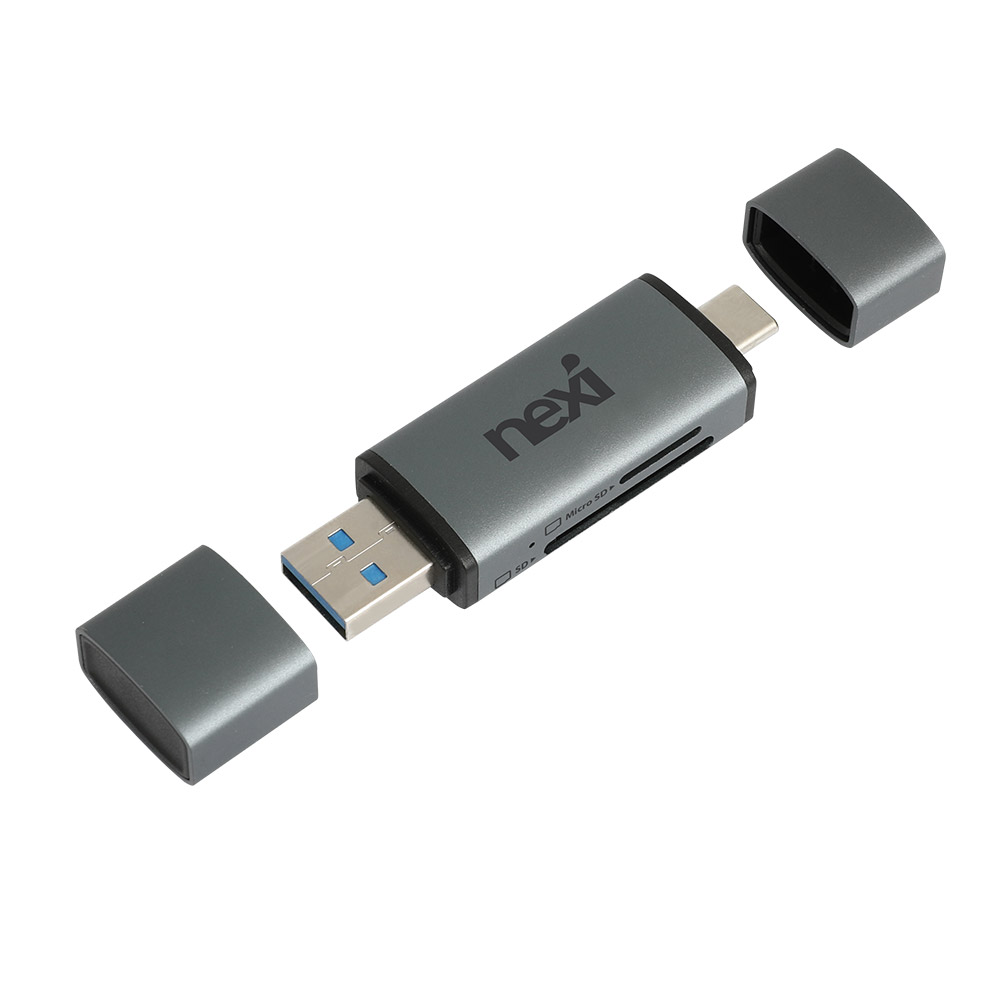 넥시 NX1479 USB3.0 A타입 C타입 카드리더기 NX-U130CRS 5Gbps속도 SD MicroSD(TF) 메모리 동시지원 OTG지원 9,700원