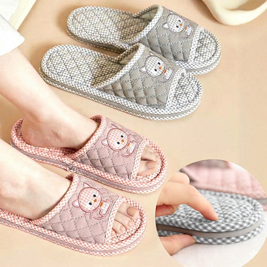 (남녀세트) 미리샘 층간소음 3중쿠션패드 고양이 슬리퍼 거실 실내화 23,900원