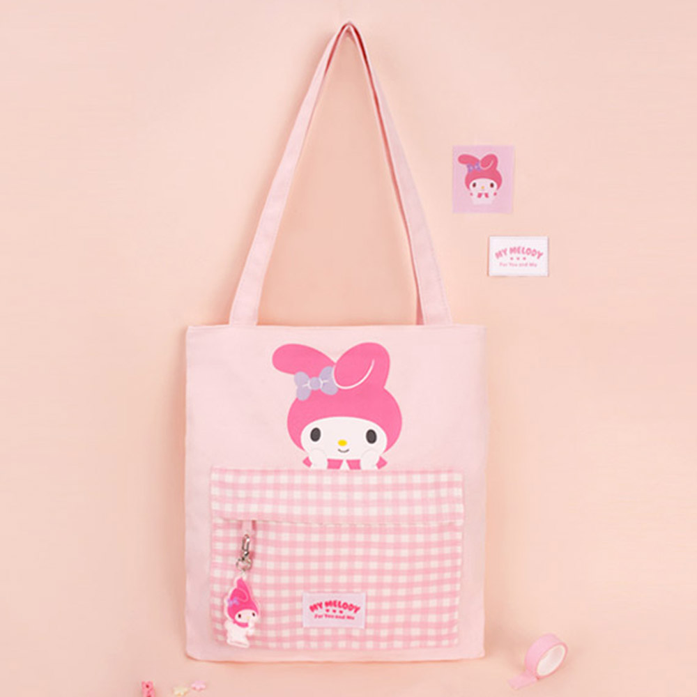 산리오 체크포켓 보조가방 쿠로미 마이멜로디 19,000원