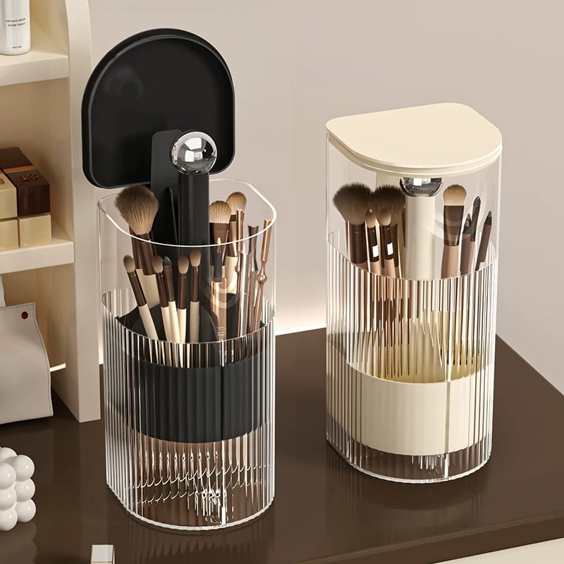 바이에스컴퍼니 먼지 차단 메이크업 브러쉬 정리함 보관함 2Color, 크림, 1개 18,900원