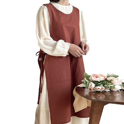 젊은이마켓 트임 원피스 코튼 앞치마, 레드브라운, 1개 12,100원