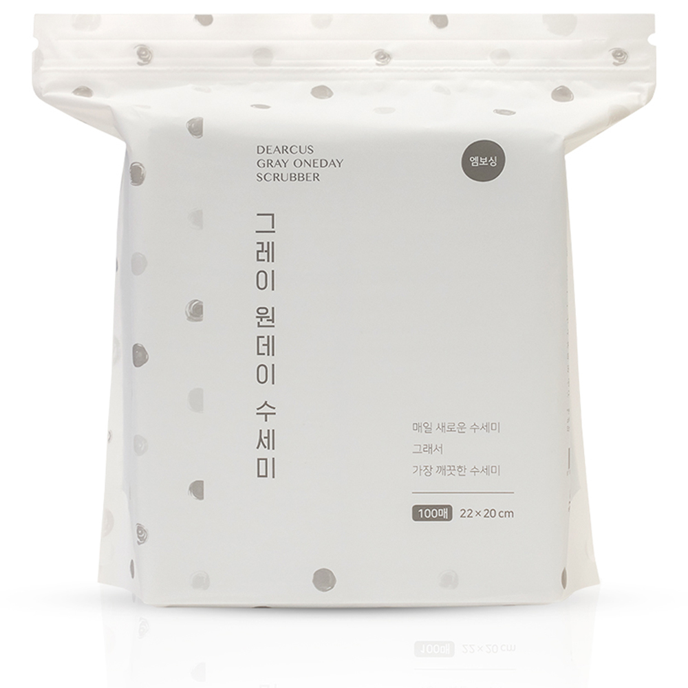 디어커스 원데이 수세미 엠보싱, 그레이, 100개, 1개 7,900원