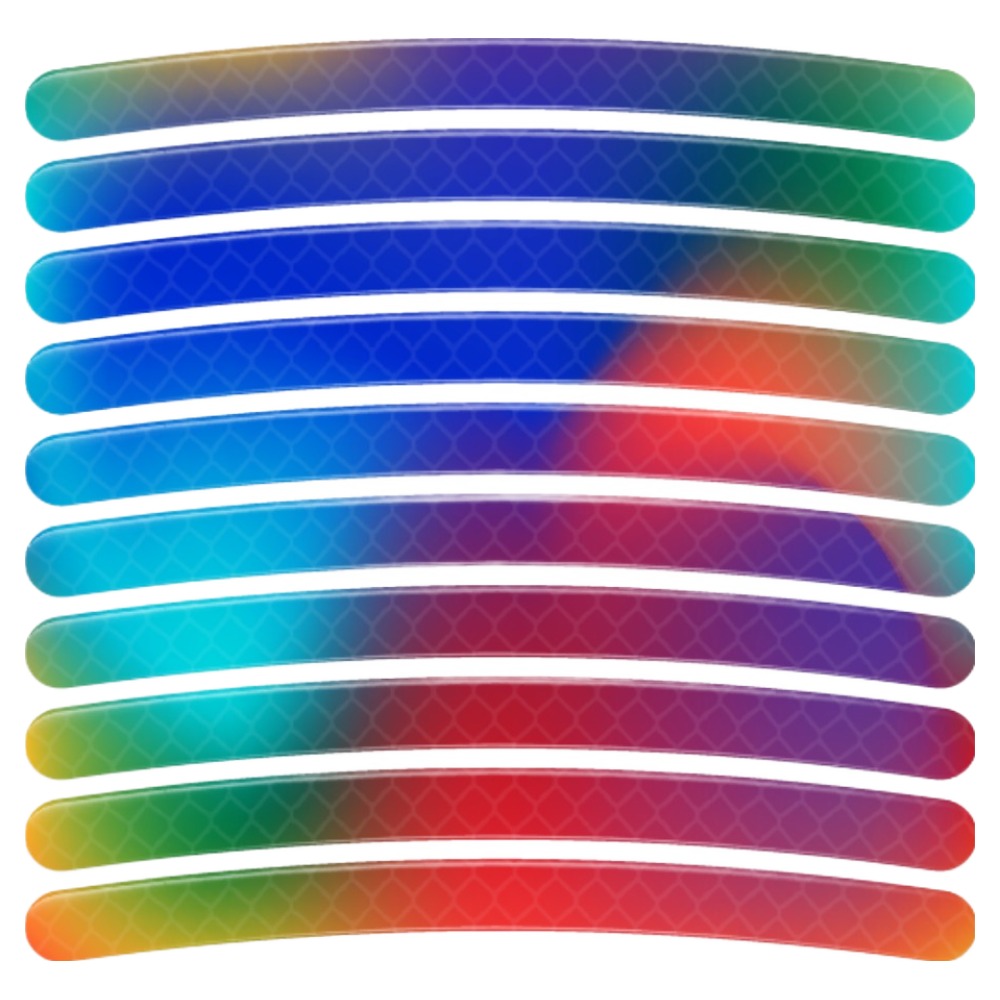 스코라 야간 시인성 휠 반사 스티커 오로라 레인보우 7mm x 9cm 40p, 1개 4,650원