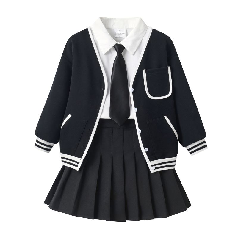 루비키즈 여아 유아 봄 가을 스쿨룩 셔츠블라우스 블랙치마 가디건자켓 넥타이 4종 세트복 E119 54,800원