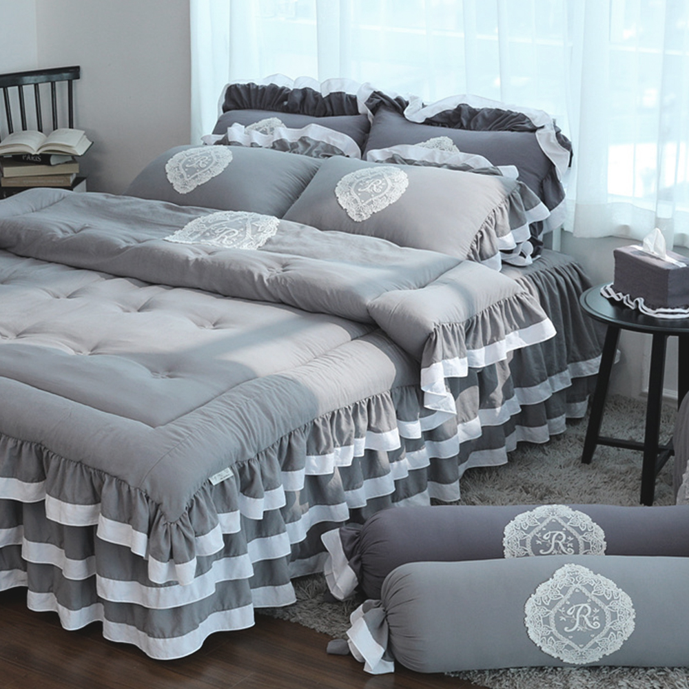 류금숙 프렌치감성 차렵이불 이중 프릴레이스 침대커버세트 271,900원