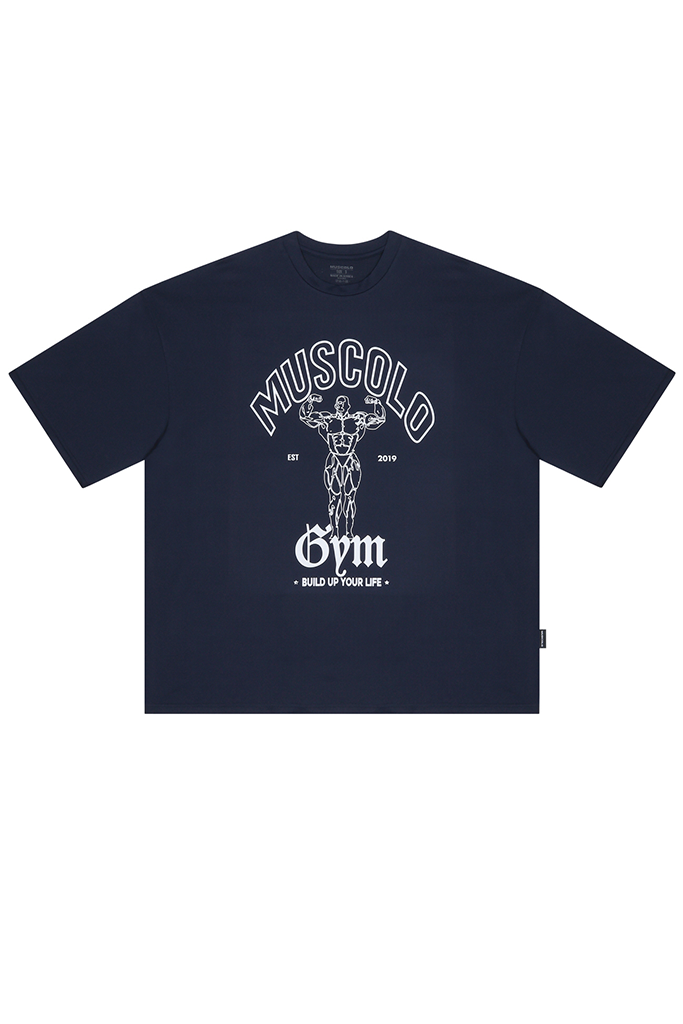 [아이언피지크] 에어스판메쉬 기능성 오버핏 반팔 티셔츠 네이비 화이트 33,000원