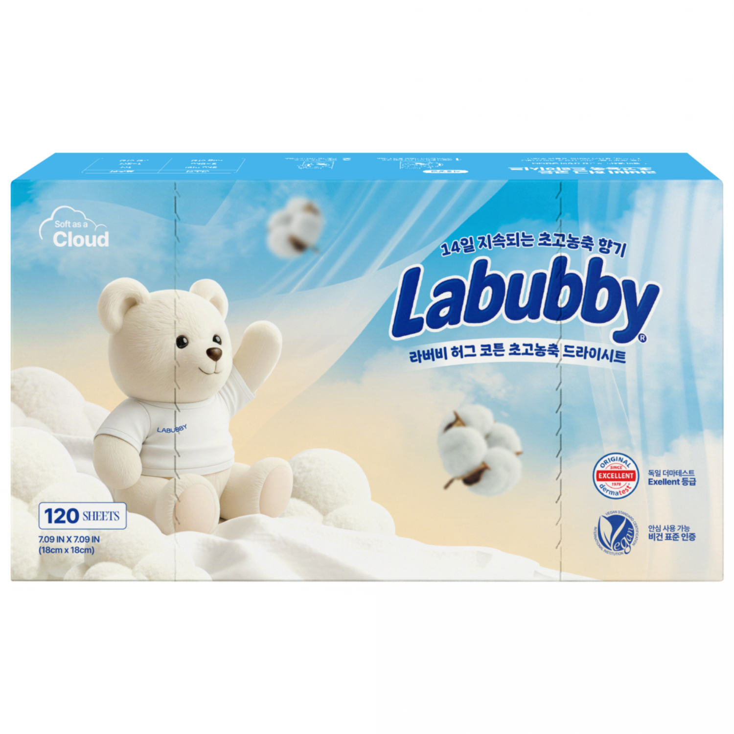 라버비 독일더마 비건인증 초고농축 건조기용 드라이시트 허그코튼 13,380원