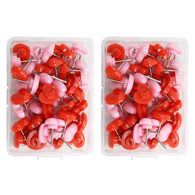 문구담 귀여운 하트모양 압정 핑크레드, 2개, 50개입 7,900원