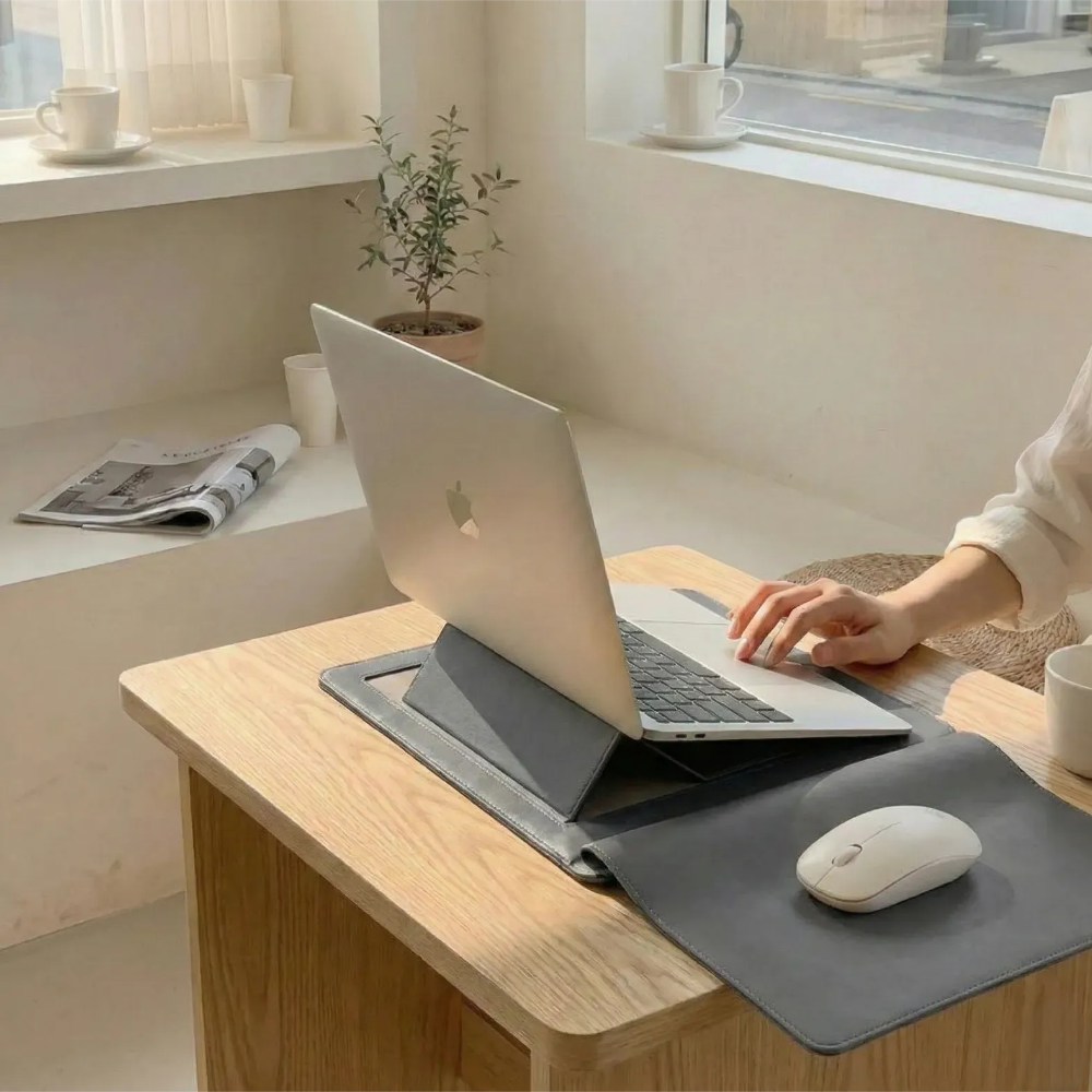 에이엠드 16인치 노트북 파우치 거치대 겸용 가방 케이스, 1개, 차콜 18,900원