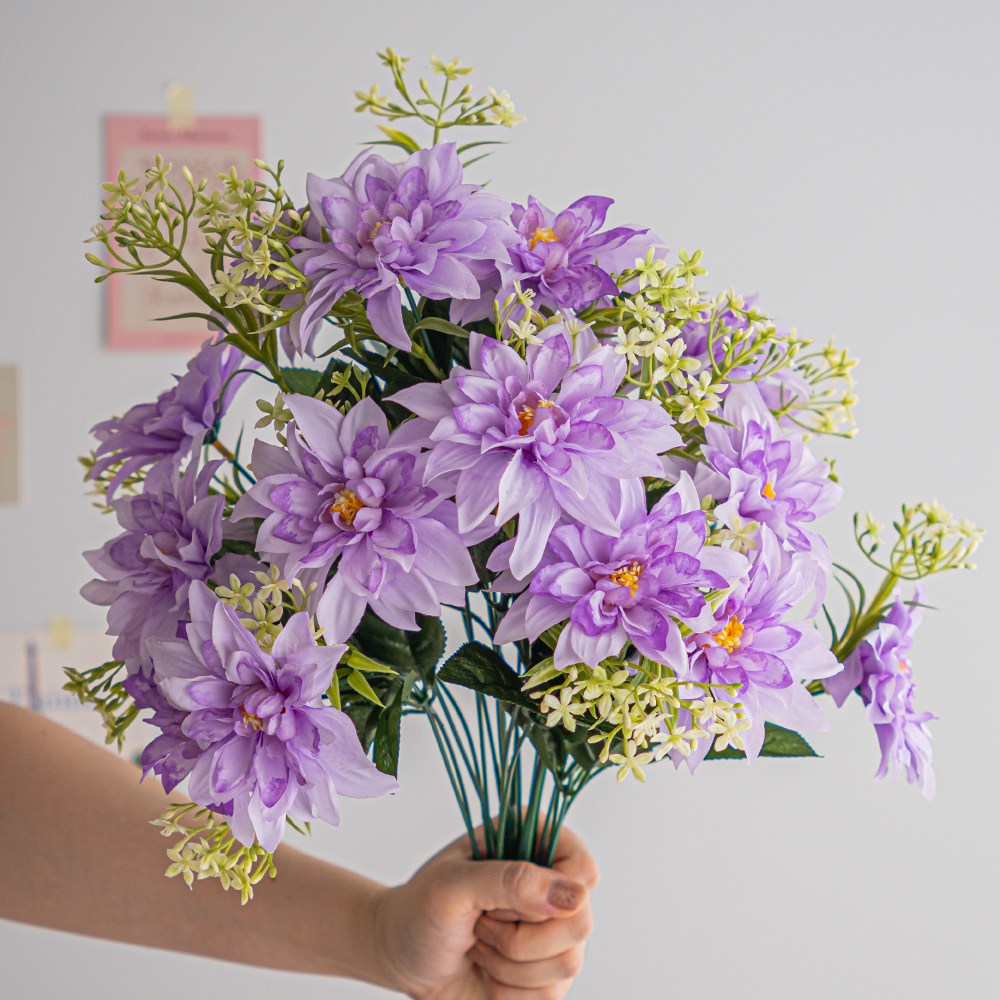 화예원 생화같은 조화 꽃다발 웨딩 부케 백일홍 인테리어 성묘꽃 8,300원