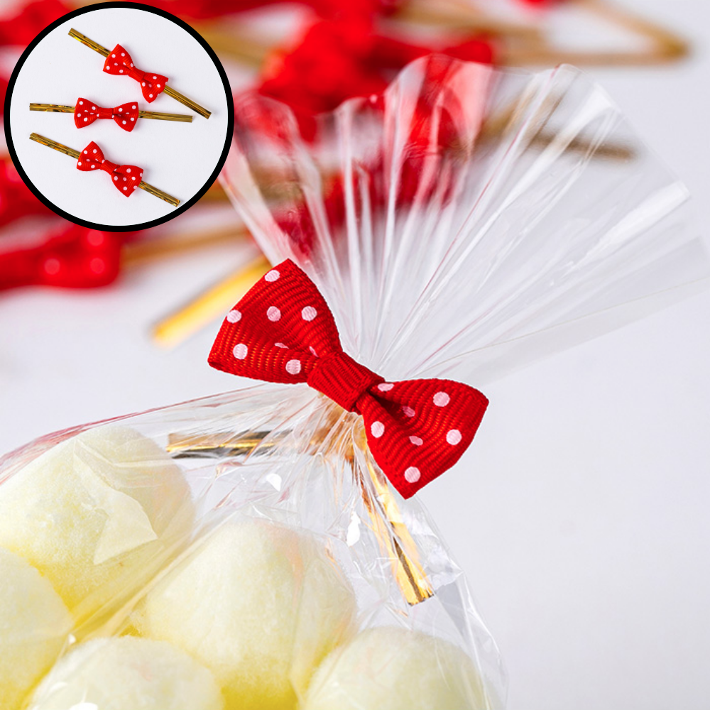 리본 빵끈 컬러타이 베이커리 포장끈 봉지끈 8cm 20개입 x 3, 3개, 레드 10,000원