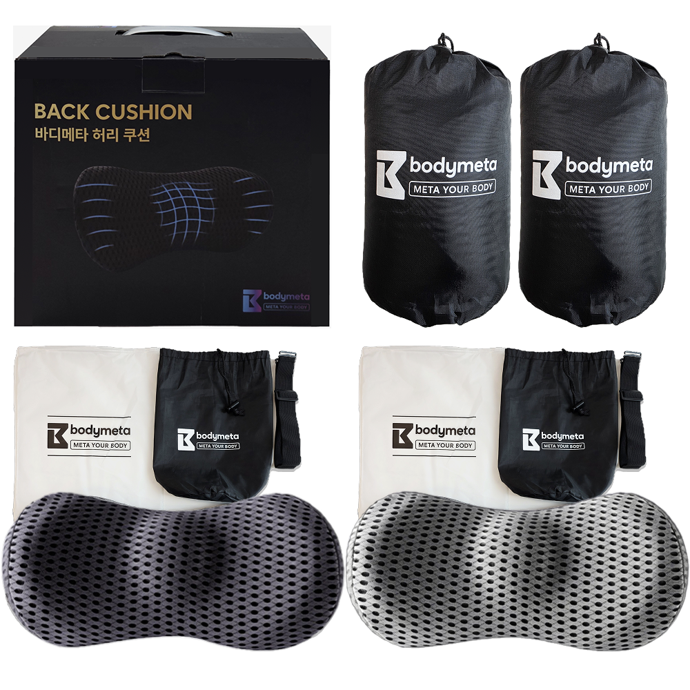 바디메타 요추 전만 메모리폼 허리쿠션 사무용 의자 등받이 차량용 쿠션 1+1 40,200원