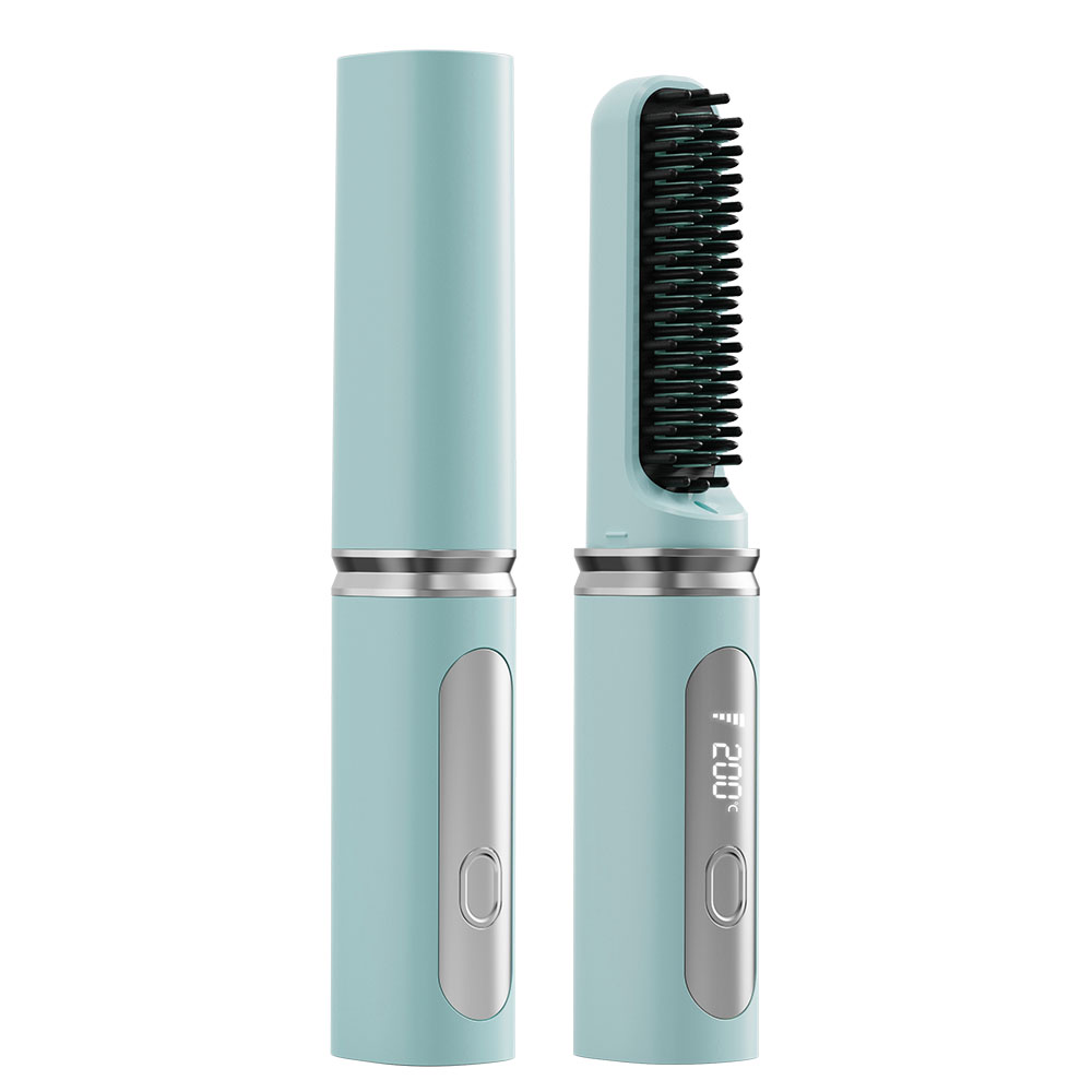 MOKIN 충전식 미니 빗고데기 무선 매직기 볼륨매직기 2in1 남자 여자 겸용, 블루 35,500원