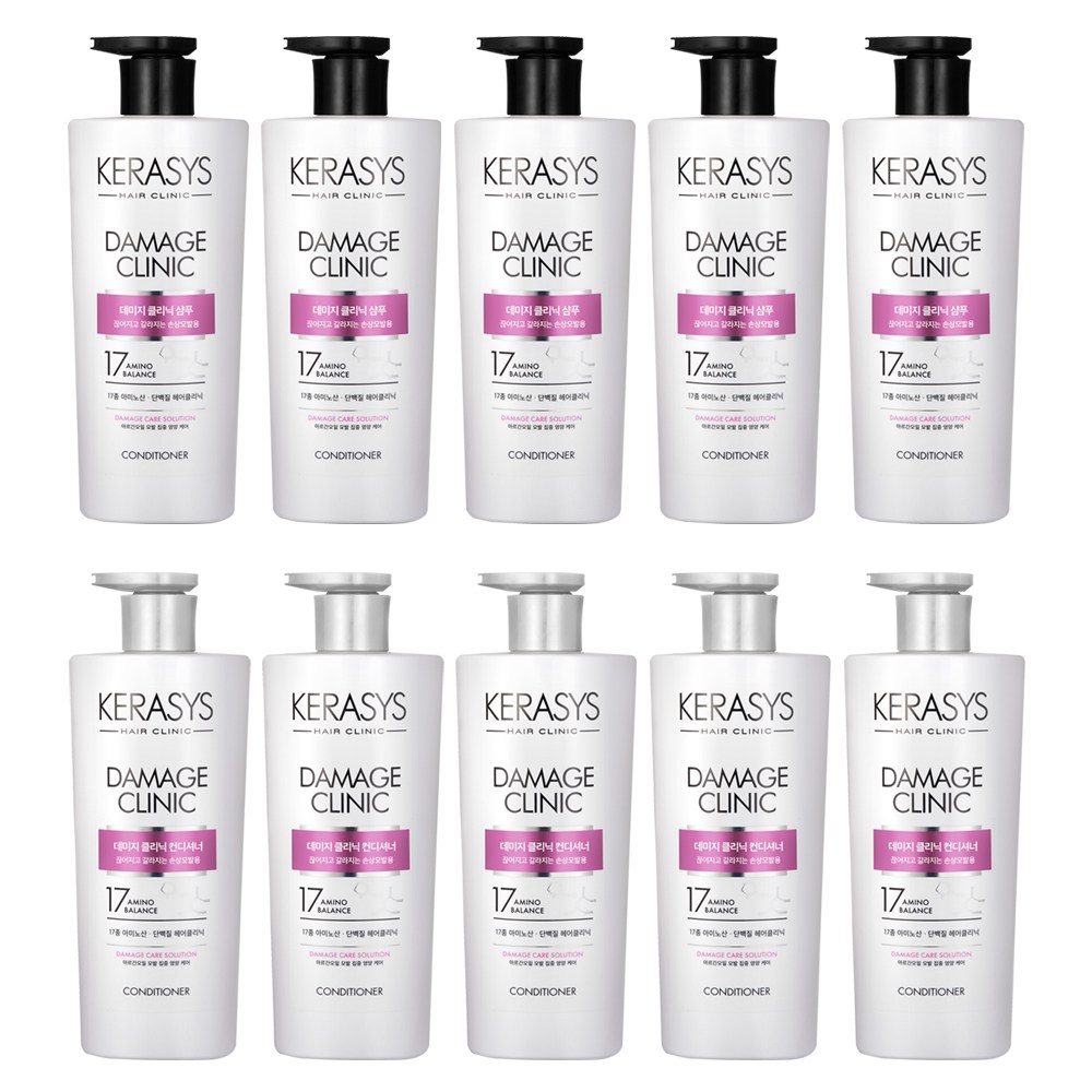 애경 케라시스 데미지 클리닉 단백질 (샴푸 + 컨디셔너) 600ml 5개씩 39,900원