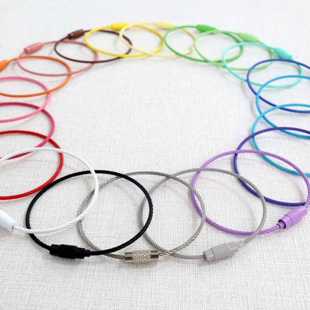 [20색상] 컬러 와이어링 차키 가방 키링 키홀더 열쇠고리 악세사리 재료 부자재, 레드, 10개 2,000원