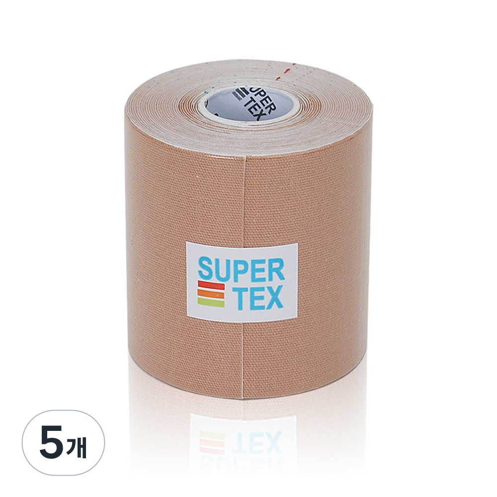 슈퍼텍스 키네시올로지 스포츠테이프 테이핑 나사라테이프 7.5cm x 5m, 5개 33,500원