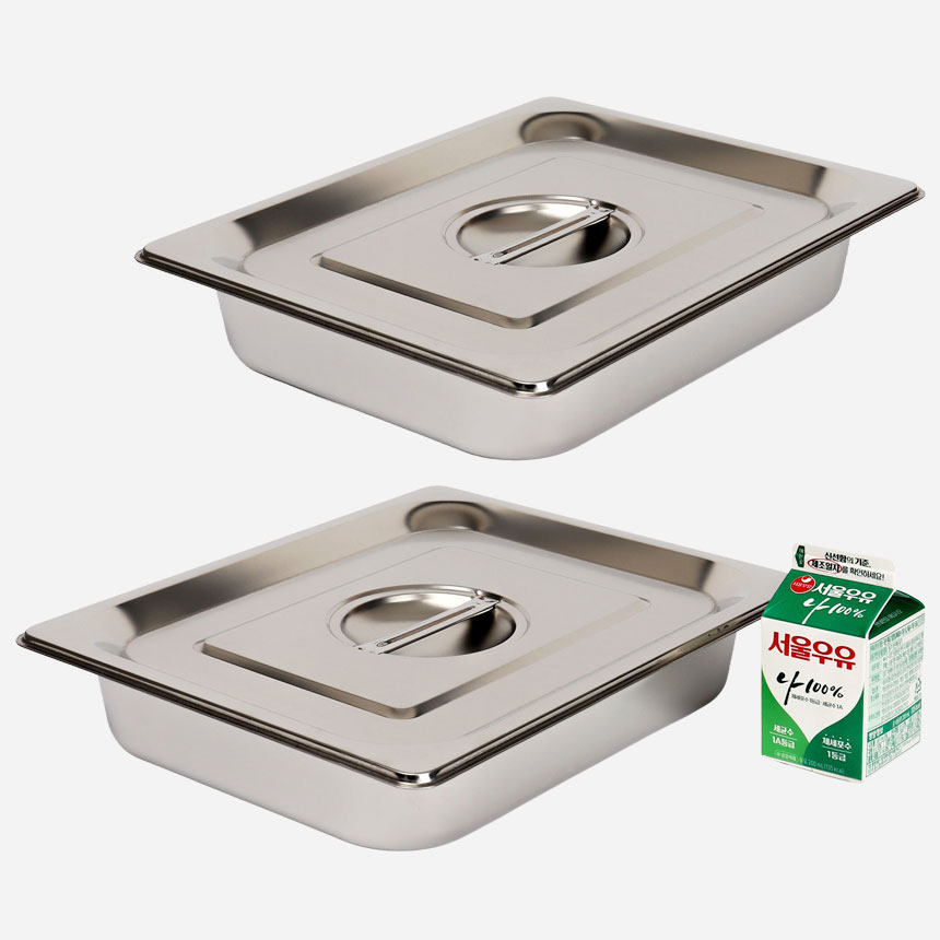 강화 스텐 사각 밧드+뚜껑 세트 주방용 냉장고 반찬 바트 용기 24,680원