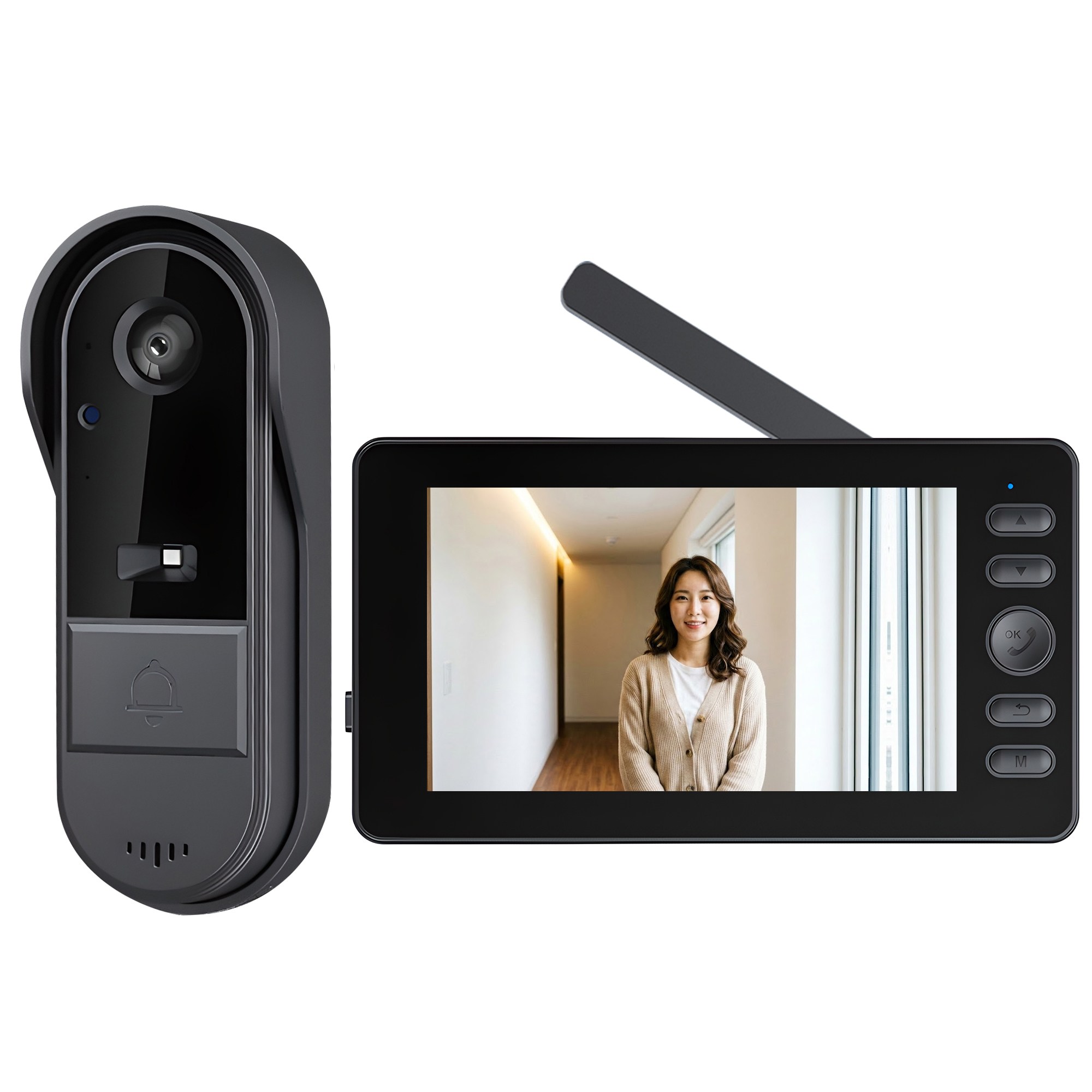 RUNDX 현관 무선 초인종 고화질 방수 스마트 블루투스 인터폰, 블랙 100,800원