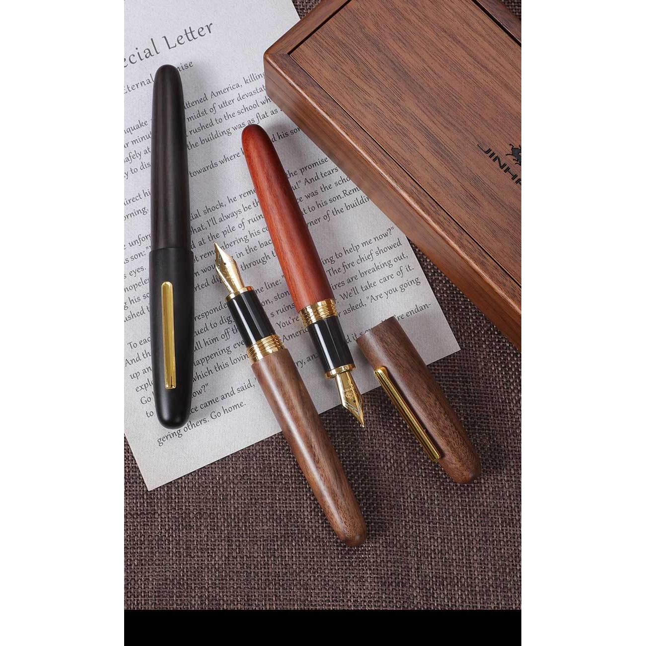 야자컴퍼니 진하오 Jinhao 9056 우드 만년필 나무 만년필 대형기, 장미나무 22,800원