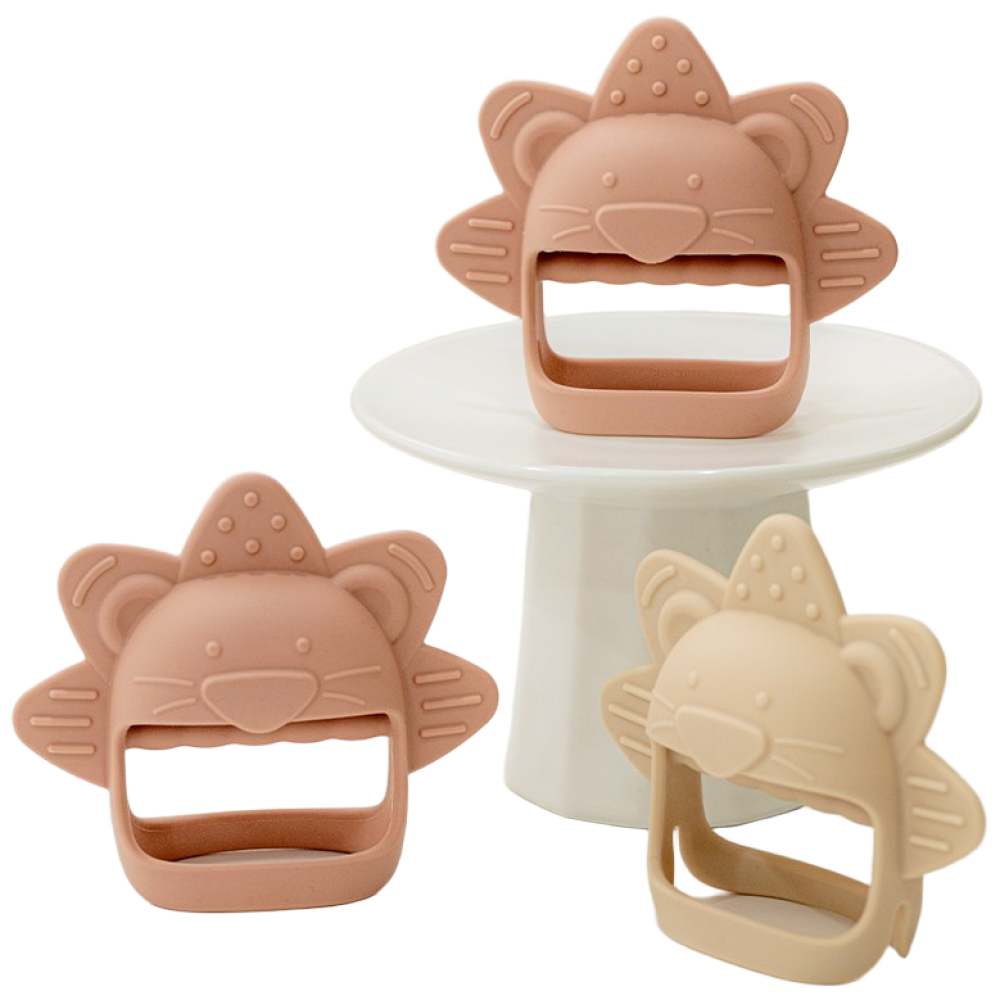 모모빈 실리콘 라이언 손목 치발기 케이스 쪽쪽이, 2개, 테라코타 로즈, 치발기 본품+케이스 27,500원