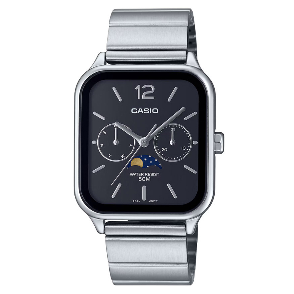 카시오 문페이즈 메탈 사각 손목시계 숫자 MTP-M305 + 배터리교환권 세트 168,810원