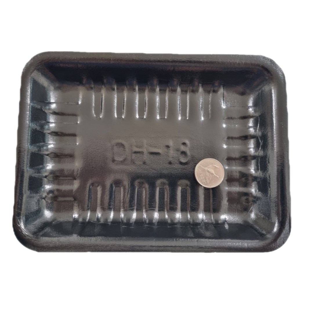PSP용기 정육트레이 일회용 포장 스티로폼접시 사각 생선 수산물 1회용품 18호 흑색 400EA, 1박스, 400개입 35,300원