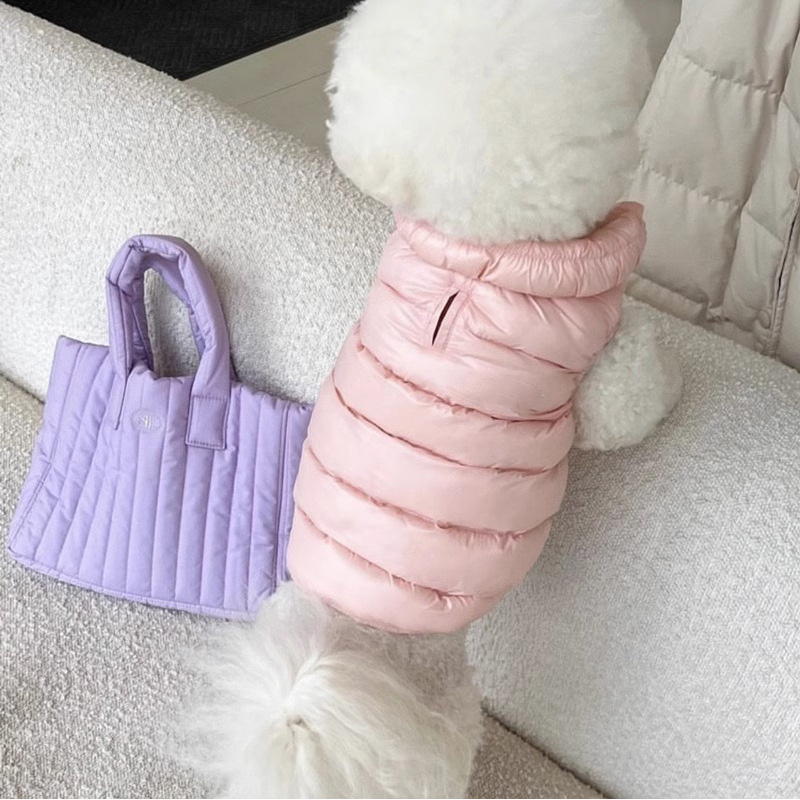 비비독 겨울 패딩조끼 강아지 패딩 하네스 겨울옷 기모안감, 1개, 핑크 13,900원