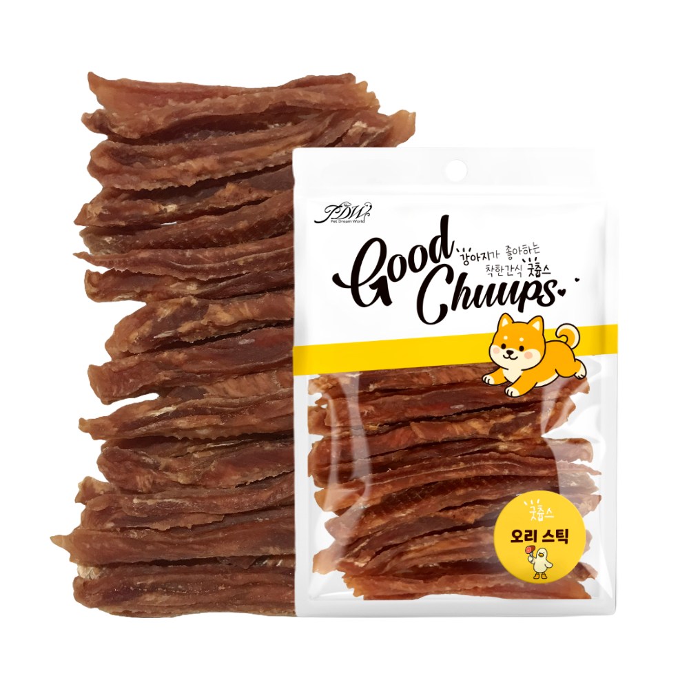 굿츕스 믹스 강아지육포 개껌 강아지껌 훈련용간식 강아지보양식, 오리, 160g, 1개 6,900원