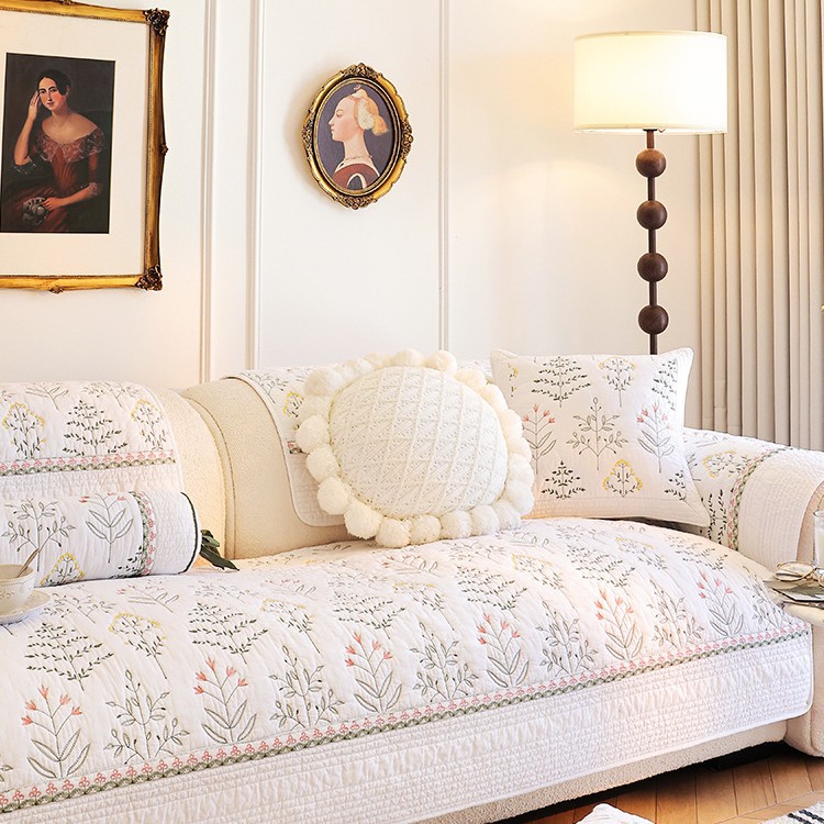 이즈리엘 순면 소파 패드 커버 논슬립 꽃자수 사계절 14,800원