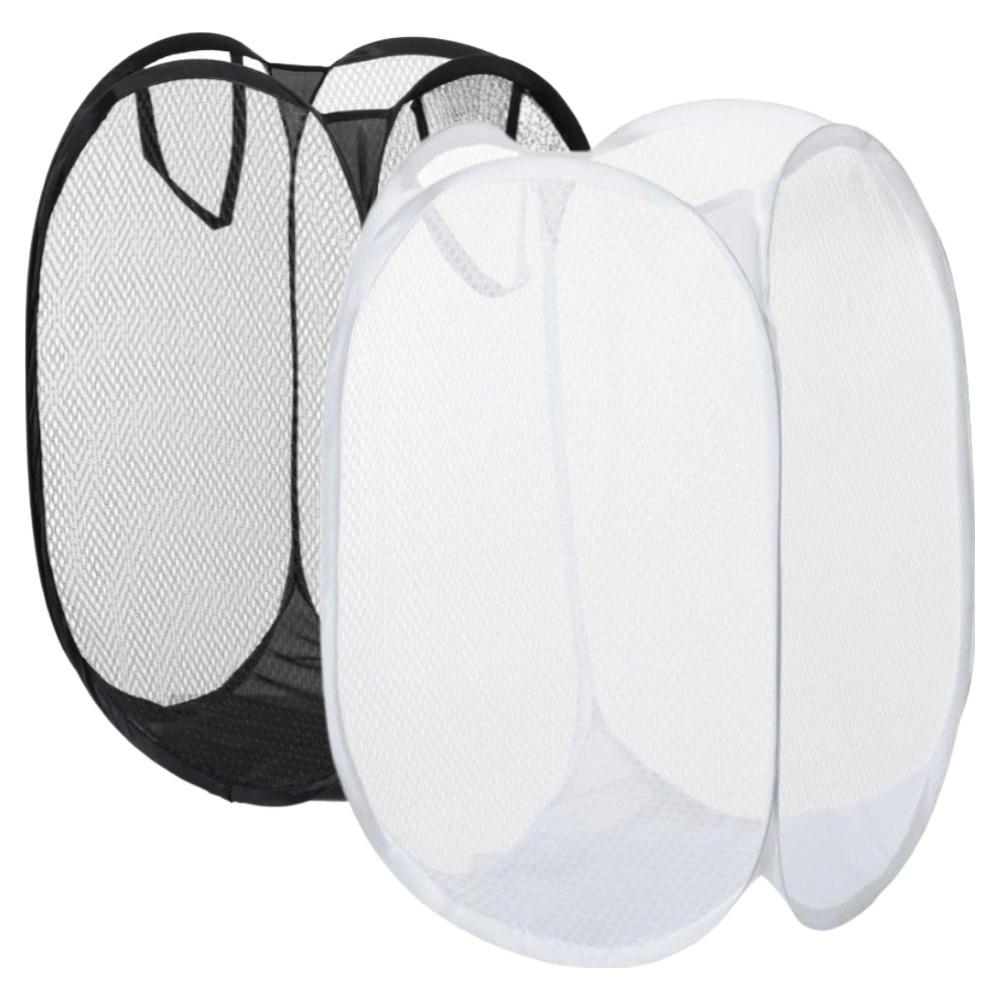 오코로 접이식 메쉬 세탁 빨래바구니 2종 세트, 블랙, 화이트 8,500원