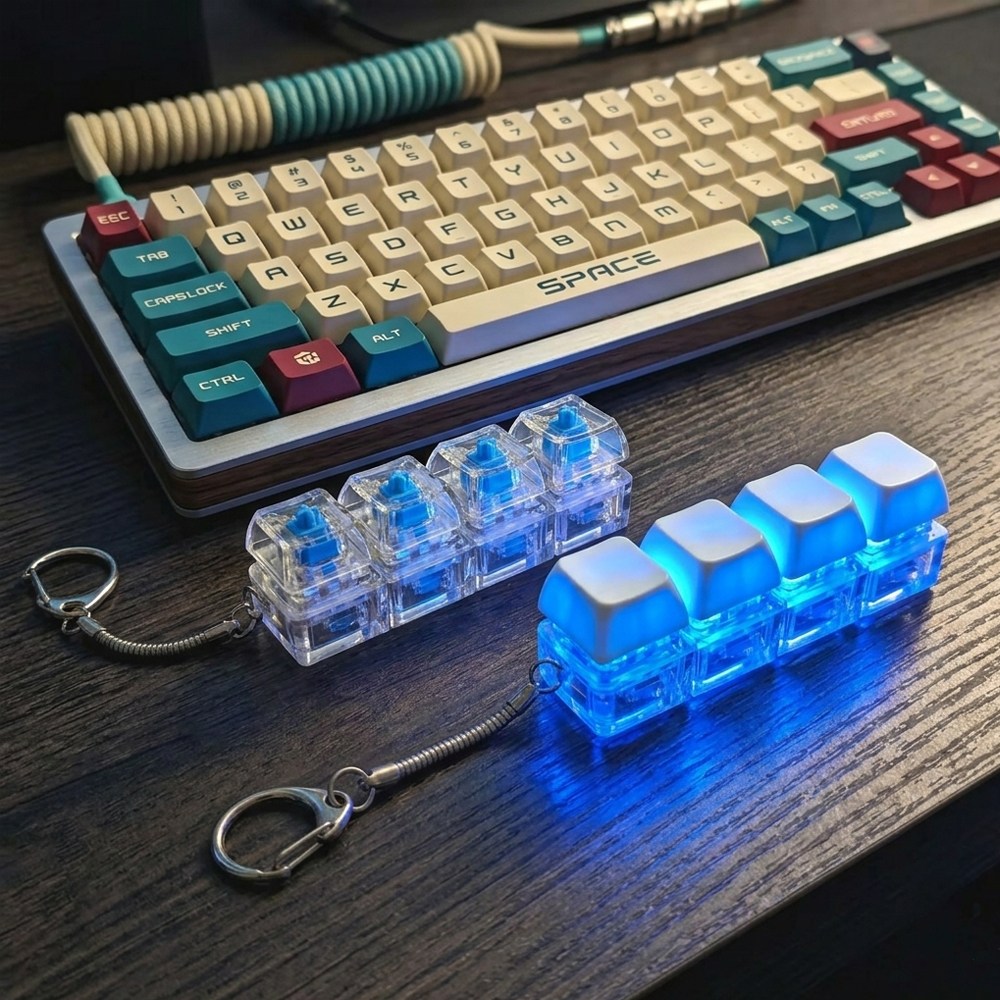 플로타임 LED 4구 키캡 키링 기계식 키보드 커스텀 키링, 스노우 화이트, 1개 6,900원