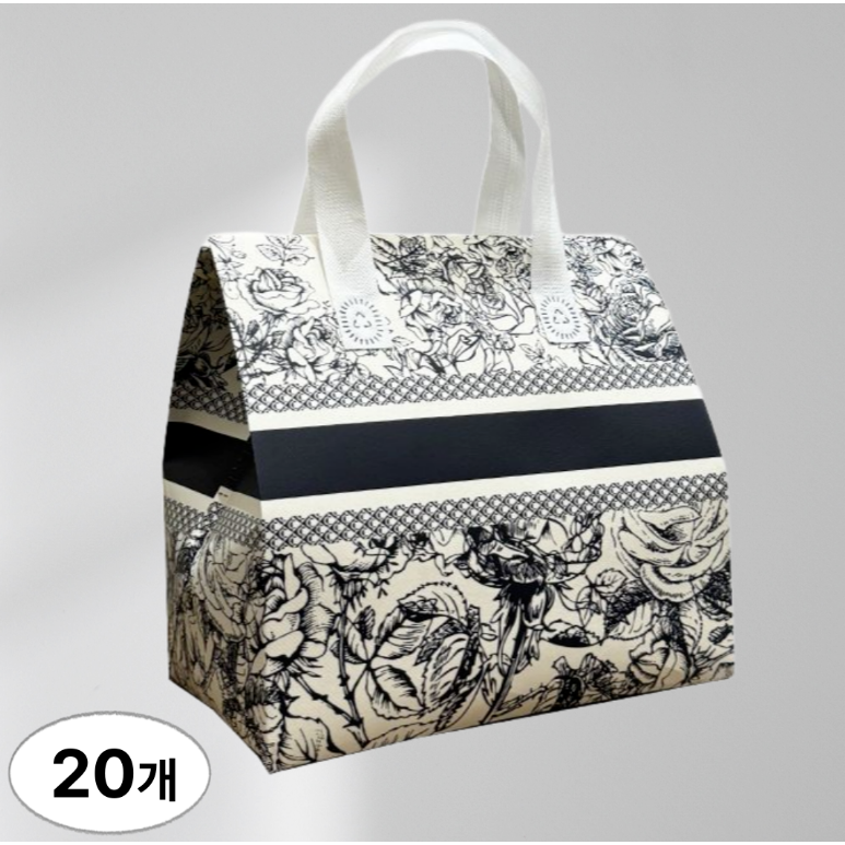 이드니 고급 일회용 손잡이 은박 보온 보냉백 20개, 단일색상, 현재가 22,600원