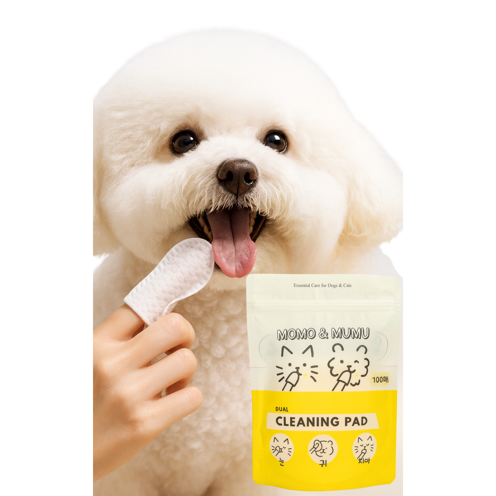 모모앤무무 반려동물 듀얼 클리닝 패드 일회용 손가락 칫솔 눈꼽제거 귀청소 100p 97,000원