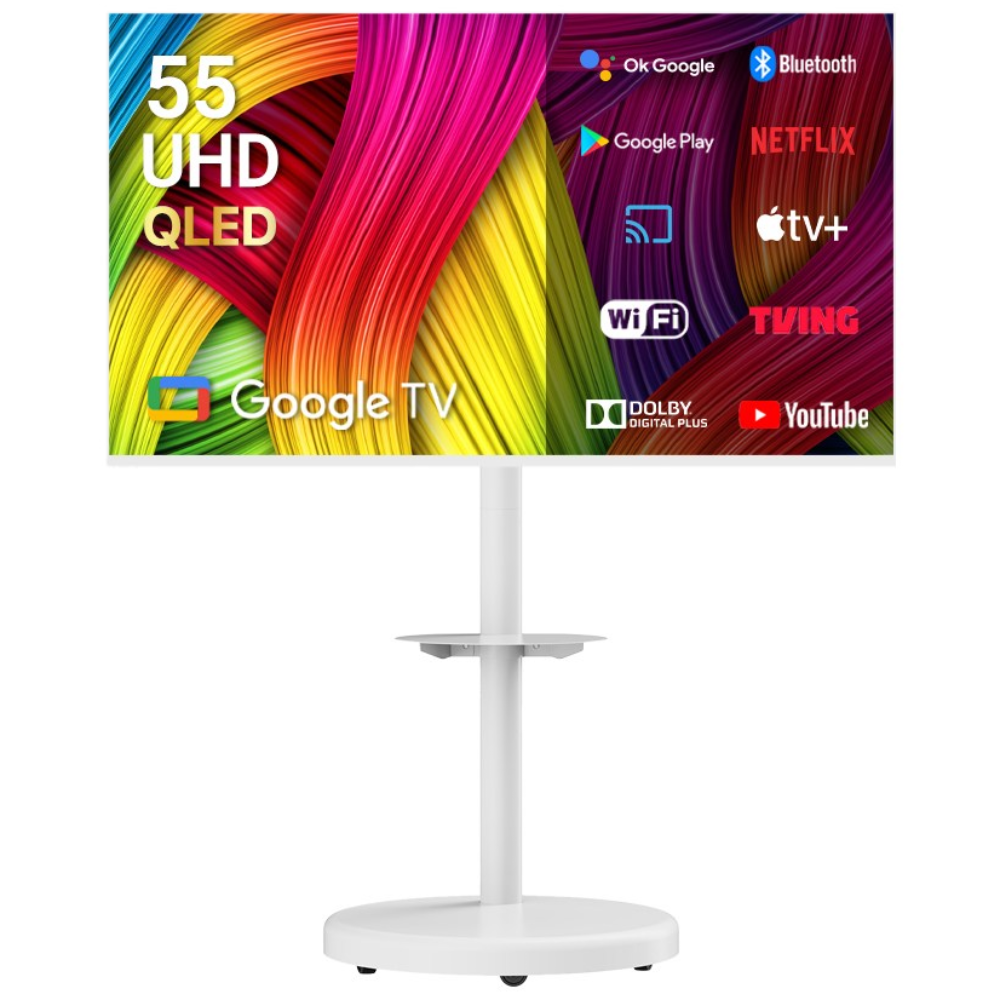 무빙큐빅스 스마트 55인치 4K UHD QLED 삼탠바이미 화이트에디션 SET 이동식 tv 거치대 삼텐바이미 스탠바이미 중소바이미, GTNB551UHD, 고객직접설치, 스탠드형, 139cm(55인치) 629,000원
