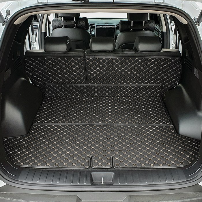 카프트 2024 더 뉴 투싼 NX4 페이스리프트 호환 트렁크매트 프리미엄 퀼팅 가죽 차박, 블랙-블랙 69,000원