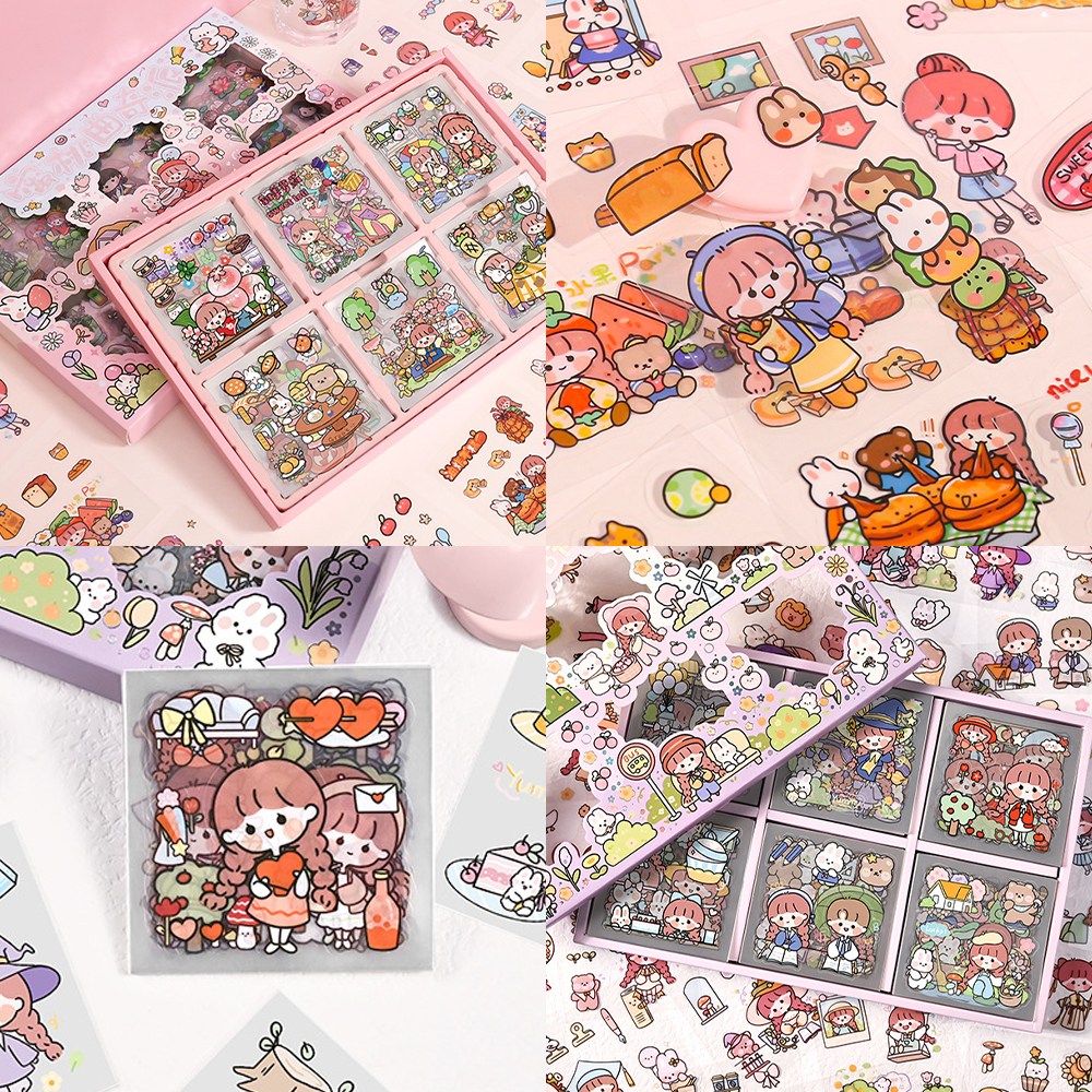 아인스토어 투명감성소녀 시즌2 200장세트 다꾸 DIY 스티커 투명 데코 씰 소품 꾸미기 13,900원