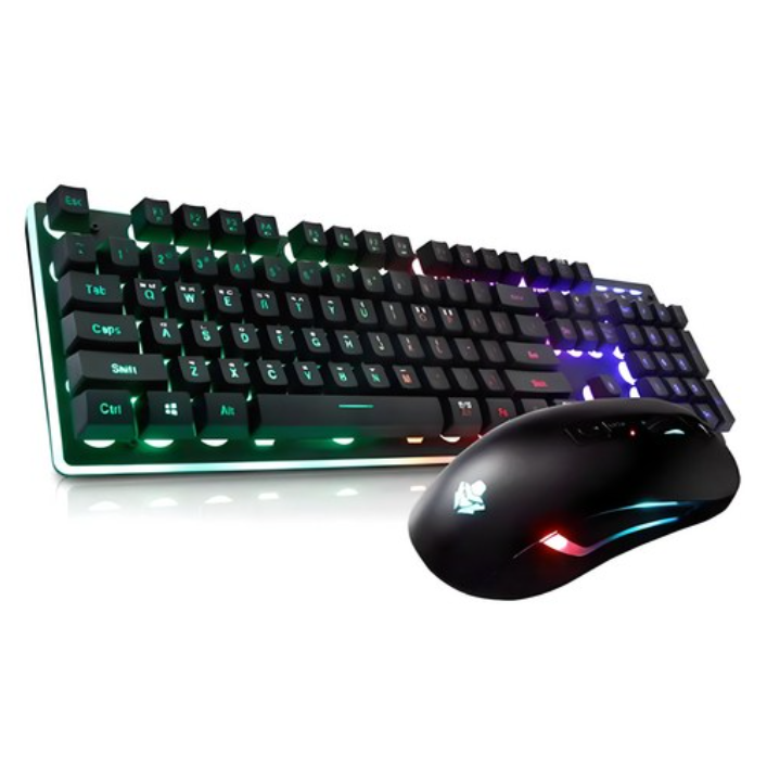 앱코 HACKER 레인보우 LED 게이밍 키보드 + 마우스 세트, (LED 게이밍 키보드)KM400, 블랙, 일반형 43,000원