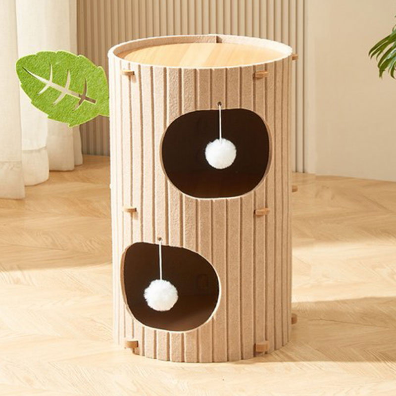 메일켓 고양이 트리형 펠트 2층 숨숨집 캣타워, 1개, 베이지 19,900원