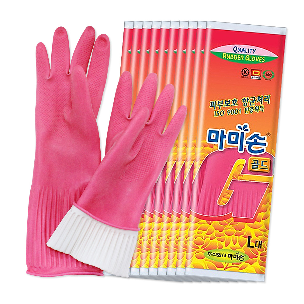 마미손 골드 고무장갑, 핑크, 대(L), 10개 20,480원