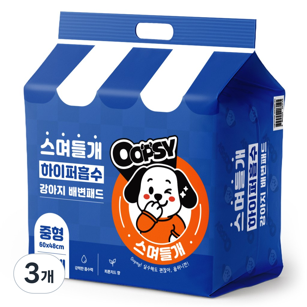 웁쉬 스며들개 고흡수 강아지 배변패드 두툼형 피톤치드향, 3개, 30개입 36,800원