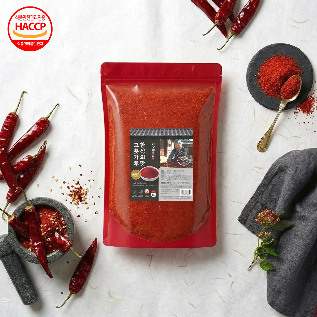 [이장네] 국내제조 한식의 맛 고춧가루_보통맛_반찬용_중간입자, 1개, 1kg 12,800원