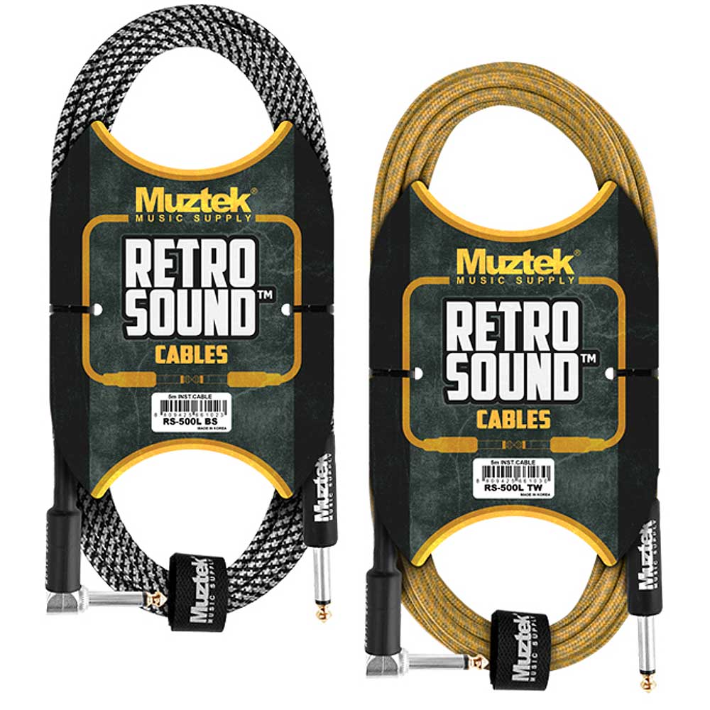 국산 뮤즈텍 기타 케이블 RS-500L(5m) ㄱ자형 앵글 노이즈리스 기타전용 Straight+Right Angle 색상 택 22,000원